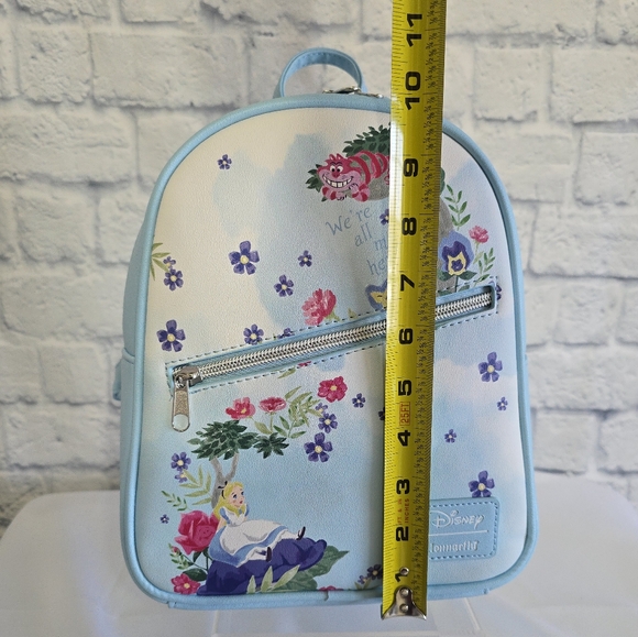 Loungefly Alice in Wonderland Character Floral Mini Backpack Disney Bag Blue New - Picture 16 of 16